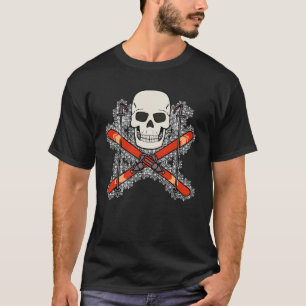 Skiër schedel Piraat ontwerp voor mannen T-shirt