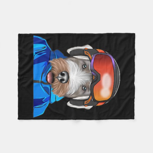 Skier Sealyham Terrier Snowboarding Pocket Fleece Deken (Voorkant (Horizontaal))