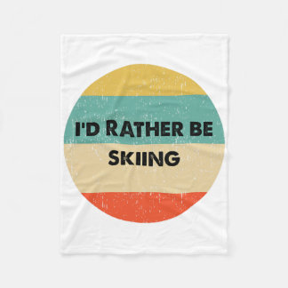 Skiër shirt Ik ging liever skiën Fleece Deken