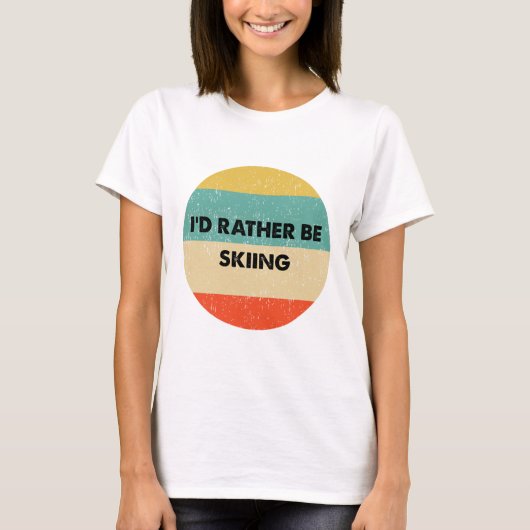 Skiër shirt Ik skiede liever (Voorkant)