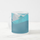 Skiër Silhouet Alles Bergskiën Matglas Koffiemok (Voorkant links)