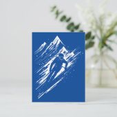 Skiër Silhouet Grafische Kunst Briefkaart (Staand voorkant)