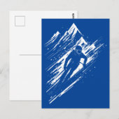 Skiër Silhouet Grafische Kunst Briefkaart (Voorkant / Achterkant)