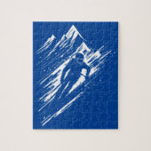 Skiër Silhouet Grafische Kunst Legpuzzel (Verticaal)