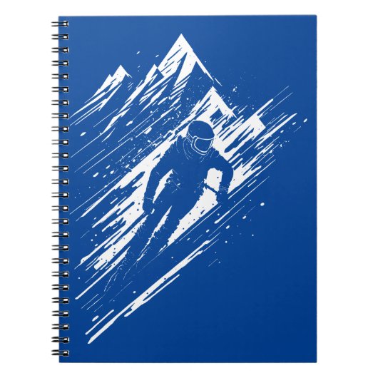 Skiër Silhouet Grafische Kunst Notitieboek (Voorkant)