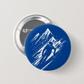 Skiër Silhouet Grafische Kunst Ronde Button 5,7 Cm (Voorkant /achterkant)