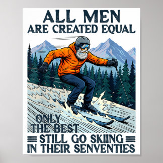 Skiër ski 70ste verjaardag mannen zijn gelijk gesc poster