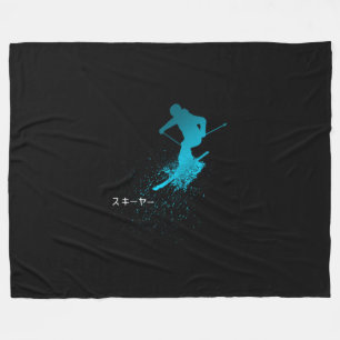 Skier, Ski, Japans Fleece Deken
