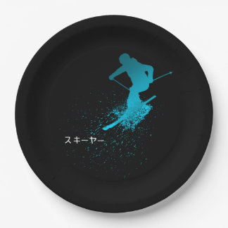 Skier, Ski, Japans Papieren Bordje