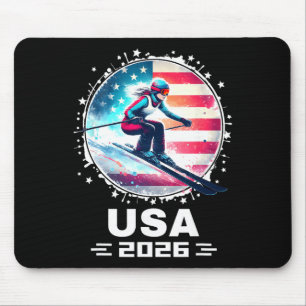 Skiër Ski Usa Team 2026 Skiën Amerikaanse Vlag Vro Muismat