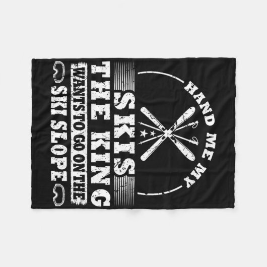 Skier Skiing Fleece Deken (Voorkant (Horizontaal))