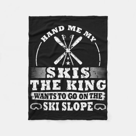 Skier Skiing Fleece Deken (Voorkant)