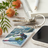 Skier Skiing Sleutelhanger (Voorkant Rechts)