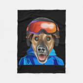 Skiër Smooth Fox Terrier Snowboarding Pocket Fleece Deken (Voorkant)