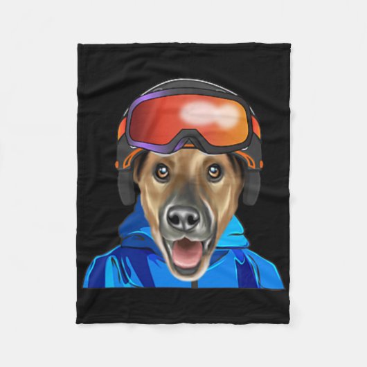 Skiër Smooth Fox Terrier Snowboarding Pocket Fleece Deken (Voorkant)