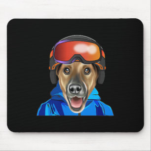 Skiër Smooth Fox Terrier Snowboarding Pocket Muismat