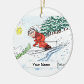 Skiër, Sneeuw - Mannelijk Keramisch Ornament (Links)