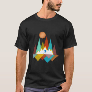 Skiër Sneeuw Skiën Buiten Bergen Bos Natuur T-shirt