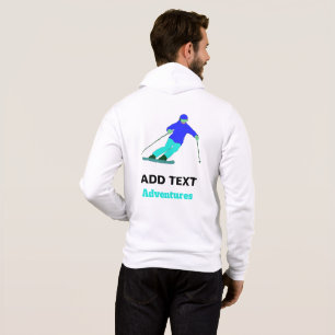 Skiër sneeuwskiën gepersonaliseerd hoodie