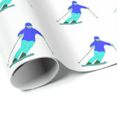 Skier Snow Skiing Cadeaupapier (Rol Hoek)