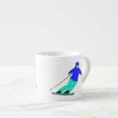 Skier Snow Skiing Espresso Kop (Voorkant rechts)