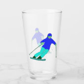 Skier Snow Skiing Glas (Voorkant)