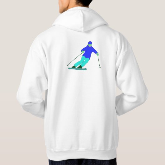 Skier Snow Skiing Hoodie (Achterkant)