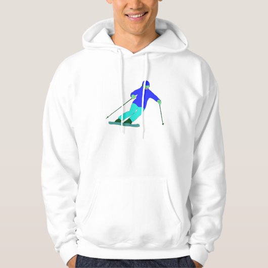 Skier Snow Skiing Hoodie (Voorkant)