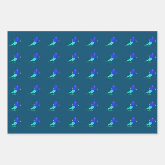 Skier Snow Skiing Inpakpapier Vel (Voorkant 3)