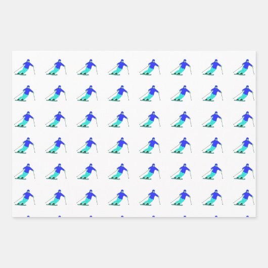 Skier Snow Skiing Inpakpapier Vel (Voorkant)