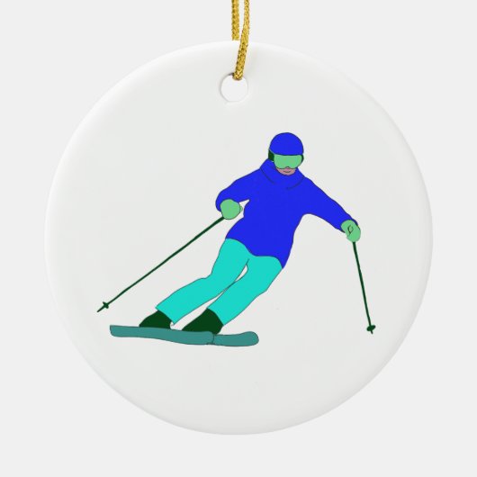 Skier Snow Skiing Keramisch Ornament (Voorkant)