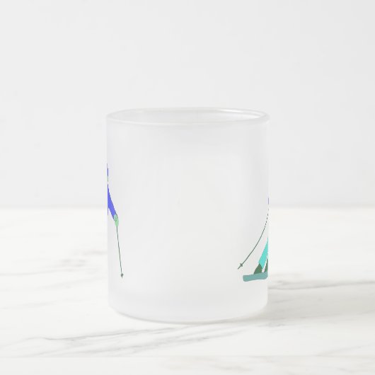 Skier Snow Skiing Matglas Koffiemok (Center)