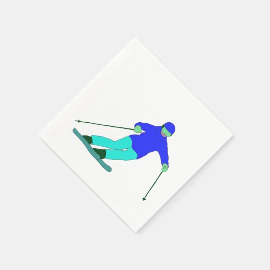 Skier Snow Skiing Servet (Hoek)