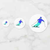 Skier Snow Skiing Ski Party Confetti (Achterkanten)