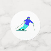 Skier Snow Skiing Ski Party Confetti (Kleine voorkant)