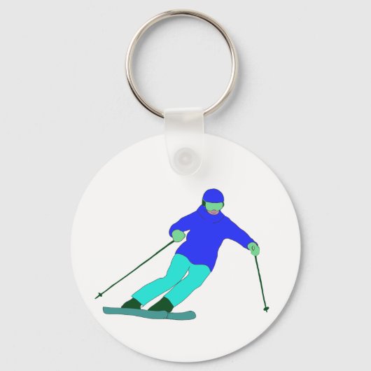 Skier Snow Skiing Sleutelhanger (Voorkant)