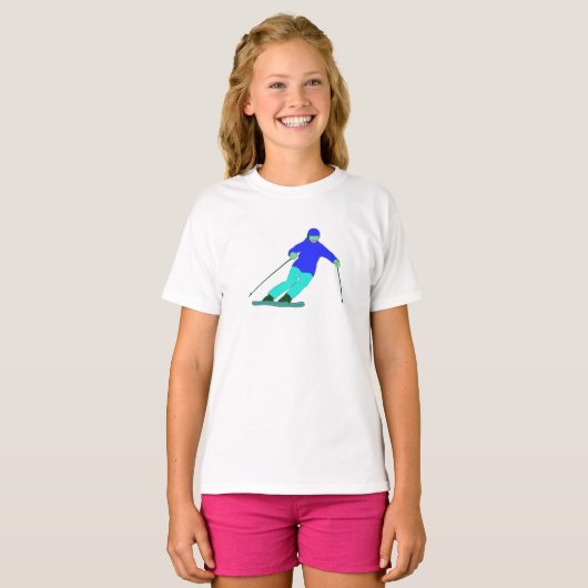 Skier Snow Skiing T-shirt (Voorkant volledig)