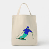 Skier Snow Skiing Tote Bag (Achterkant)