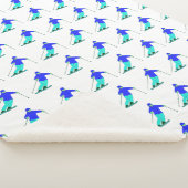 Skier Snow Skiing Winter Vacation Sherpa Deken (3/4)