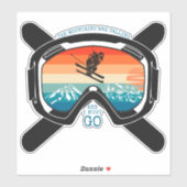 Skiër Snowboarder De Bergen Riepen Sticker (Vel)