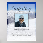 Skier Snowboarder Life Celebration Fotobegrafenis Poster (Voorkant)