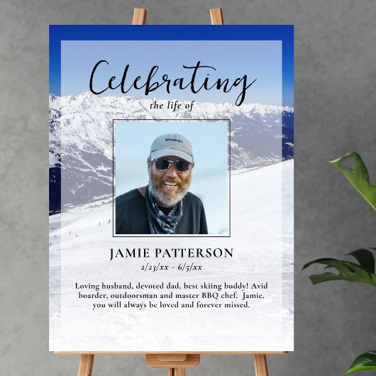 Skier Snowboarder Life Celebration Fotobegrafenis Poster