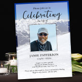 Skier Snowboarder Life Celebration Photo Funeral Kaart
