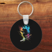 Skiër Spat Art Freestyle Skiën Skiën Retro Ski Sleutelhanger (Voorkant)