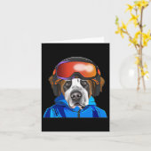 Skiër St. Bernard Snowboarding Pocket Kaart (Gele Bloem)