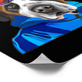 Skiër St. Bernard Snowboarding Pocket Poster (Hoek)