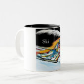 SKIËR TWEEKLEURIGE KOFFIEMOK (Voorkant links)