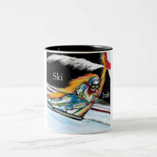 SKIËR TWEEKLEURIGE KOFFIEMOK