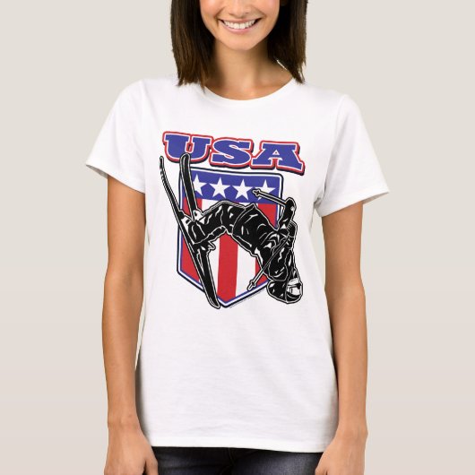 Skier USA T-shirt (Voorkant)