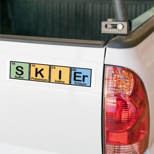 Skier van Elementen Bumpersticker (Op Truck)